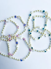 Load image into Gallery viewer, PEARLESCENT EVIL EYE Anklet