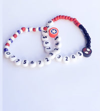 Load image into Gallery viewer, Children’s Phone Number Bracelet - Superhero Edition