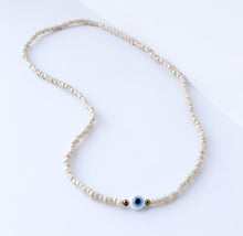 Load image into Gallery viewer, Evil Eye Glass Seed Necklace