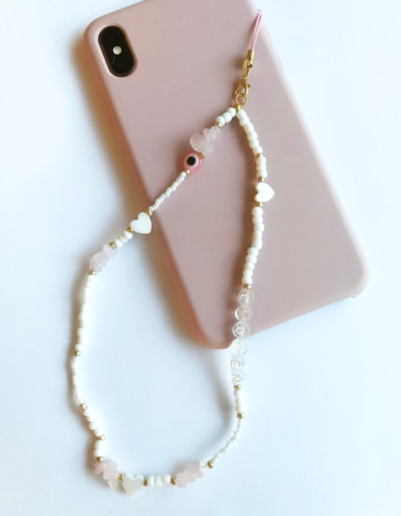 Elegant Pearl Pink Detail Phone Charm