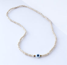 Load image into Gallery viewer, Evil Eye Glass Seed Necklace
